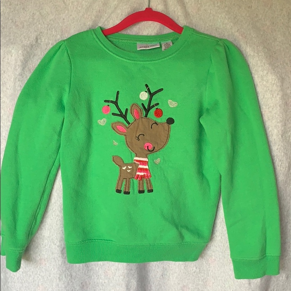 Jumping Beans girls Christmas sweatshirt S…